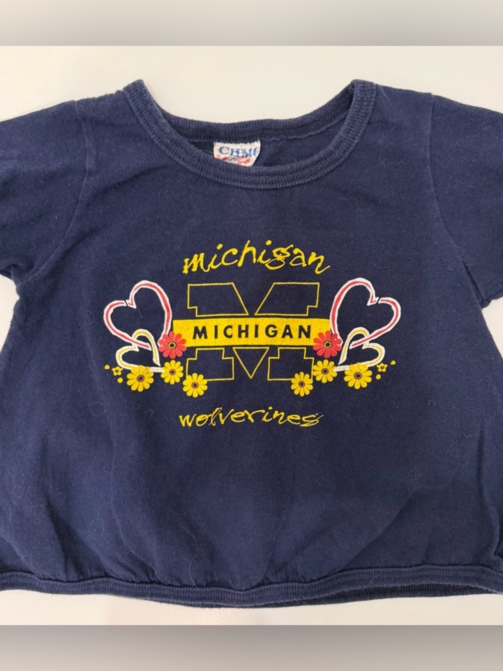 VINTAGE UNIVERSITY OF MICHIGAN Baby Girl Short Sleeve Top